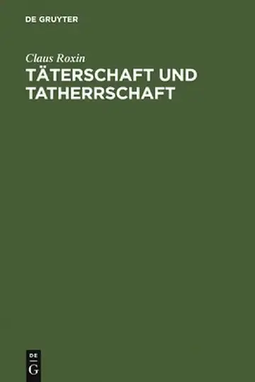 Cover of Taterschaft Und Tatherrschaft