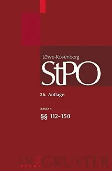 Cover of Lowe/Rosenberg. Die Strafprozessordnung Und Das Gerichtsverfassungsgesetz, Band 4, 112-150