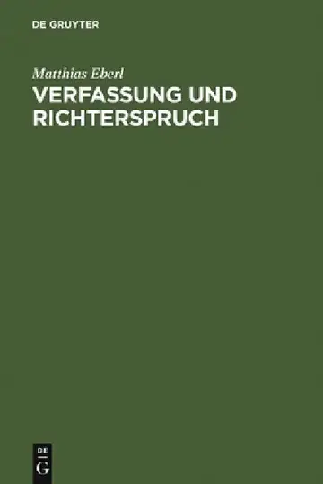 Cover of Verfassung und Richterspruch