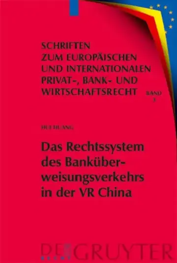 Cover of Das Rechtssystem des Banküberweisungsverkehrs in der VR China