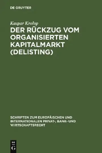 Cover of Der Rückzug vom organisierten Kapitalmarkt (Delisting)