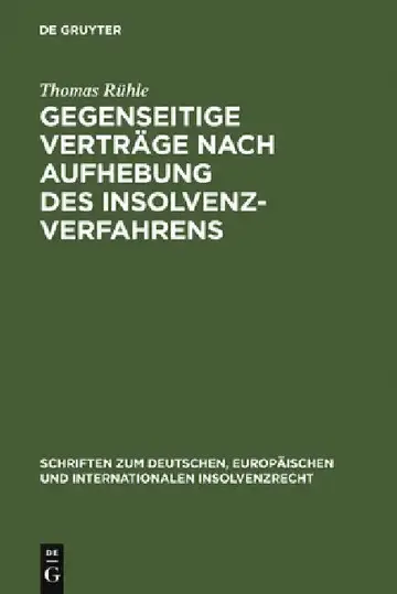 Cover of Gegenseitige Verträge Nach Aufhebung Des Insolvenzverfahrens