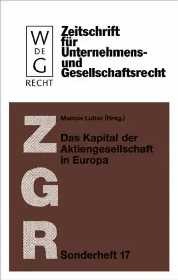 Cover of Das Kapital der Aktiengesellschaft in Europa