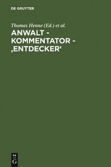 Cover of Anwalt - Kommentator - 'Entdecker'