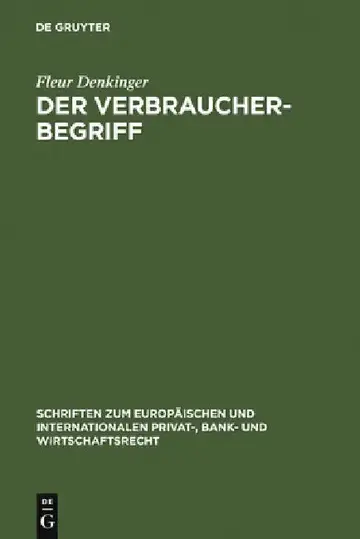 Cover of Der Verbraucherbegriff