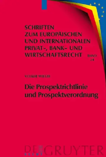 Cover of Die Prospektrichtlinie und Prospektverordnung