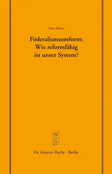 Cover of Föderalismusreform