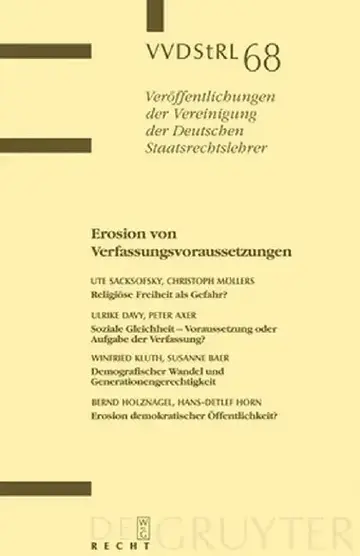 Cover of Erosion Von Verfassungsvoraussetzungen
