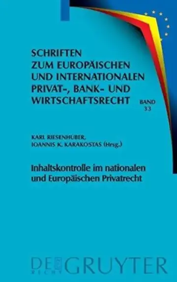 Cover of Inhaltskontrolle im nationalen und Europäischen Privatrecht