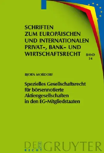 Cover of Spezielles Gesellschaftsrecht Für Börsennotierte Aktiengesellschaften in Den Eg-Mitgliedstaaten