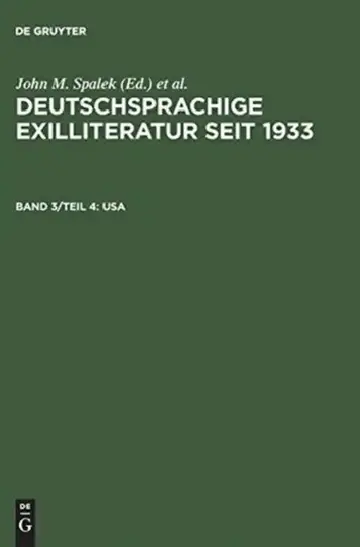 Cover of Deutschsprachige Exilliteratur seit 1933, Band 3/Teil 4, USA