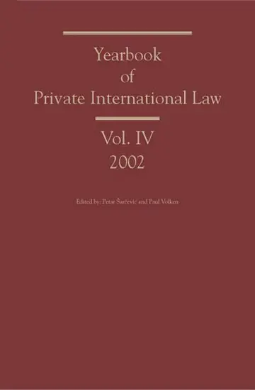 Cover of Yearbook of Private International Law