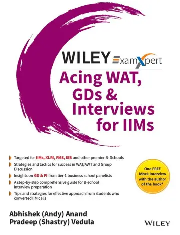 Cover of Wiley's ExamXpert Acing WAT, GDs & Interviews for IIMs | e | k
