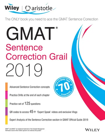 Cover of Wiley's GMAT Sentence Correction Grail 2019