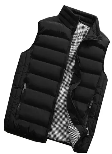 Cover of AngelSpace Men Oversize Outwear Silm Fit Vest Full-Zip Warm Down Jacket, Black, US M=China L