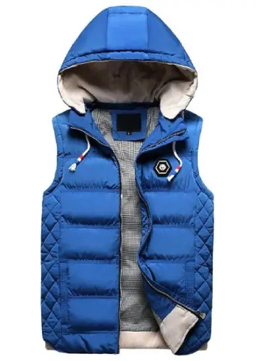 Cover of Winwinus Men Waistcoat Removeable Hood Warm Stylish Short Down Coat Vest, As1, US L=China XL