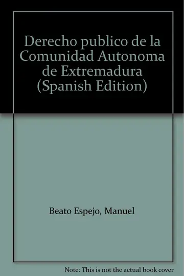 Cover of Derecho Publico de La Comunidad Autonoma de Extremadura