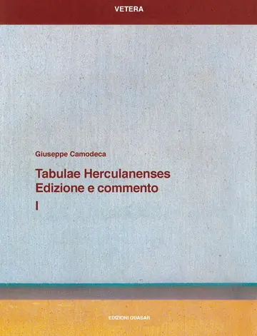 Cover of Tabulae Herculanenses, I