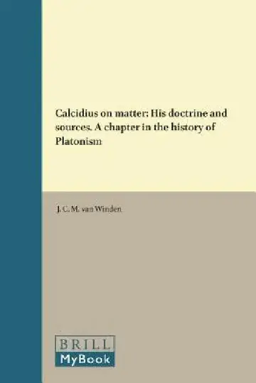 Cover of Calcidius on Matter