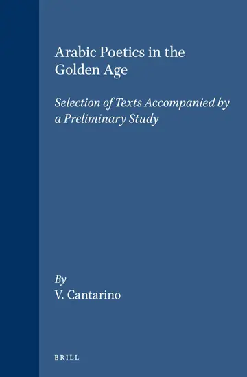 Cover of Arabic Poetics in the Golden Age