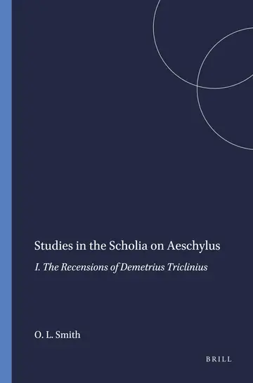Cover of Studies in the Scholia on Aeschylus