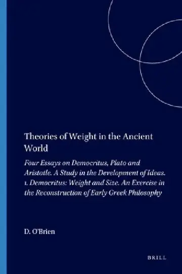 Cover of Theories of Weight in the Ancient World