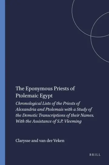 Cover of The Eponymous Priests of Ptolemaic Egypt