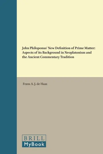 Cover of John Philoponus' New Definition of Prime Matter