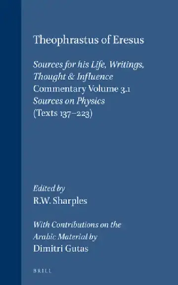 Cover of Theophrastus of Eresus, Commentary Volume 3.1