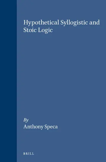 Cover of Hypothetical Syllogistic and Stoic Logic