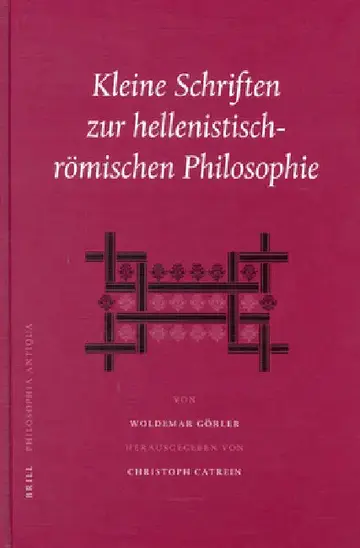 Cover of Kleine Schriften zur hellenistisch-römischen Philosophie
