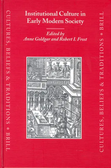 Cover of Institutional Culture in Early Modern Society