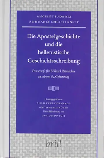 Cover of Die Apostelgeschichte und die hellenistische Geschichtsschreibung