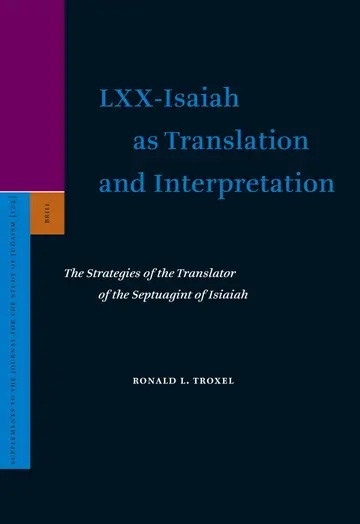 Cover of LXX-Isaiah as Translation and Interpretation