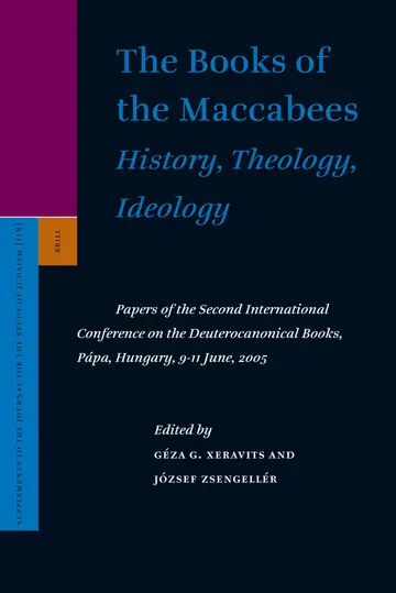 Cover of The Books of the Maccabees, History, Theology, Ideology