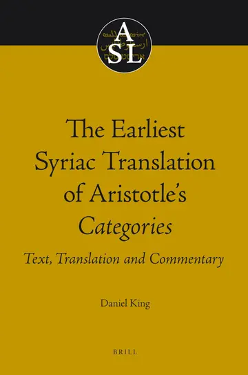 Cover of The Earliest Syriac Translation of Aristotle's Categories