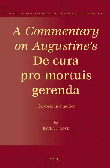 Cover of A Commentary on Augustine's De Cura Pro Mortuis Gerenda