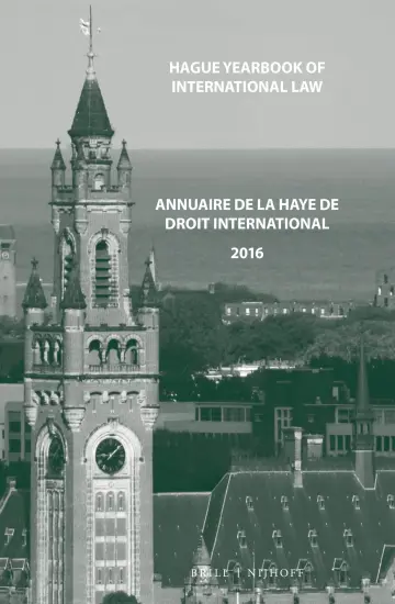 Cover of Hague Yearbook of International Law 2016 / Annuaire De La Haye De Droit International 2016 (29)