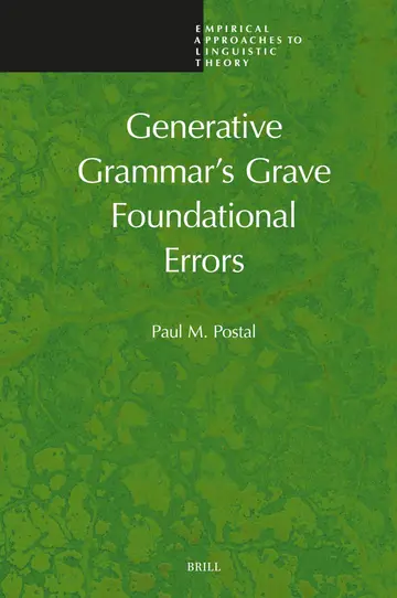 Cover of Generative Grammar's Grave Foundational Errors