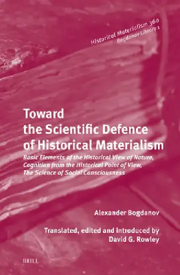 Cover of Toward the Scientific Defence of Historical Materialism