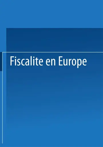 Cover of Fiscalité en Europe
