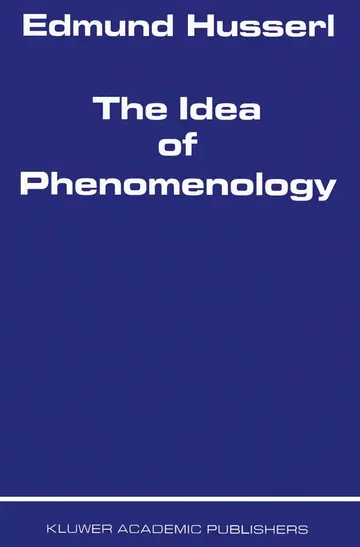 Cover of Idea of Phenomenology