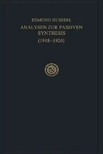 Cover of Analysen Zur Passiven Synthesis