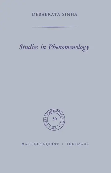 Cover of Studies in Phenomenology