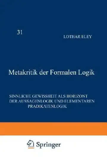 Cover of Metakritik Der Formalen Logik