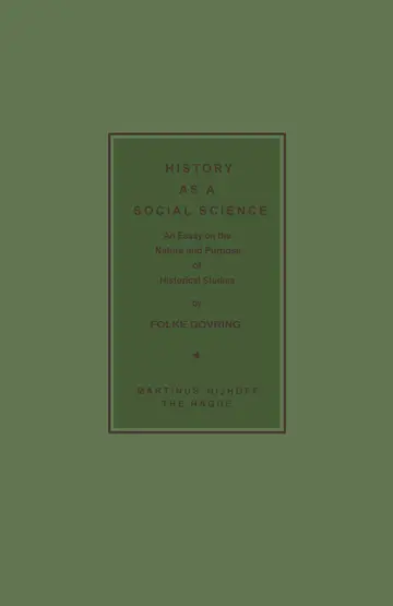 Cover of History as a Social Science