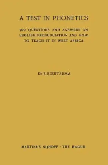 Cover of A Test in Phonetics