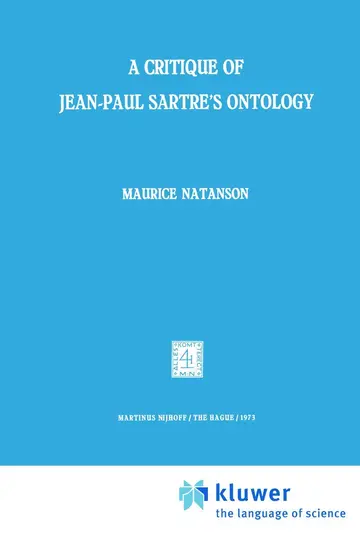 Cover of A Critique of Jean-Paul Sartre's Ontology