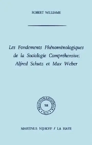 Cover of Les Fondements Phénoménologiques de la Sociologie Compréhensive