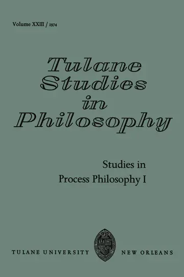 Cover of Studies in Process Philosophy I